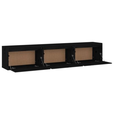 Meubles TV 3 pcs Noir Bois massif de pin - Prolenta Premium