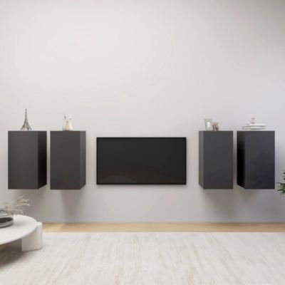 Meubles TV 4 pcs Gris 30,5x30x60 cm Bois d'ingénierie - Prolenta Premium