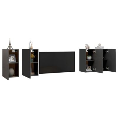 Meubles TV 4 pcs Gris 30,5x30x60 cm Bois d'ingénierie - Prolenta Premium