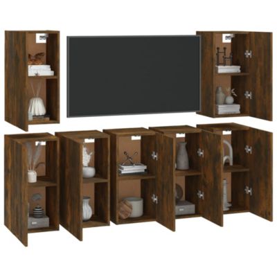 Meubles TV 7 pcs Chêne fumé 30,5x30x60 cm Bois d'ingénierie - Prolenta Premium