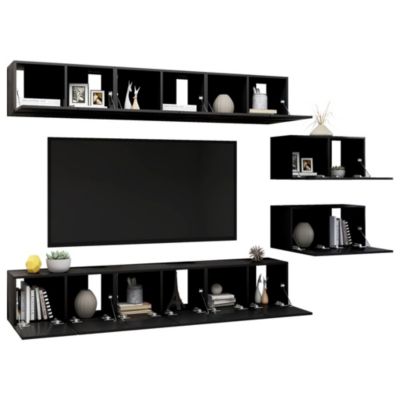 Meubles TV 8 pcs Noir Bois d'ingénierie - Prolenta Premium