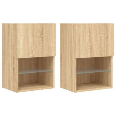 Meubles TV avec lumières LED 2 pcs chêne sonoma 40,5x30x60 cm - Prolenta Premium
