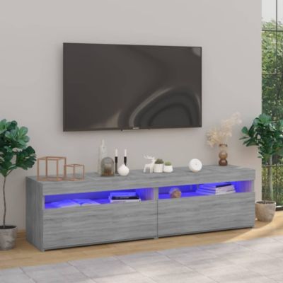 Meubles TV avec lumières LED 2 pcs Sonoma gris 75x35x40 cm - Prolenta Premium
