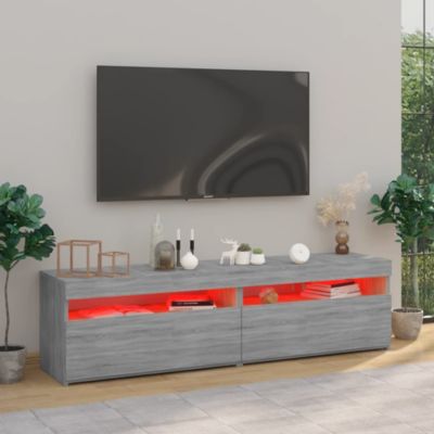 Meubles TV avec lumières LED 2 pcs Sonoma gris 75x35x40 cm - Prolenta Premium