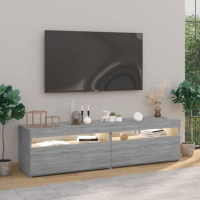 Meubles TV avec lumières LED 2 pcs Sonoma gris 75x35x40 cm - Prolenta Premium