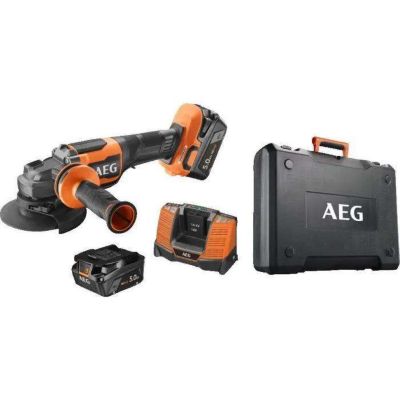 Meuleuse AEG - BEWS18-125BLPX2-502C - 18V Brushless - 125mm - 2 batteries 5,0Ah - Chargeur