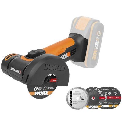 WORX Mini Meuleuse D'Angle 20V Chopper WX801.9 + 3 Lames Métal WA6076.3 - 76mm