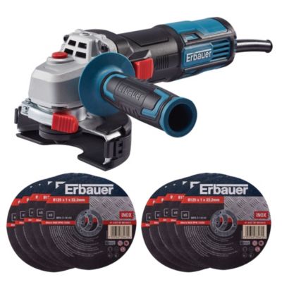 Meuleuse d'angle compacte filaire 750W 125mm Erbauer ERB979GRD