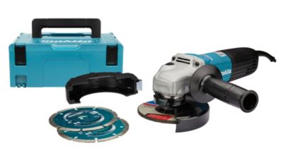 Meuleuse d'angle filaire 125 mm 1400 W Makita GA5040CJD avec kit d'accessoires et mallette MakPac