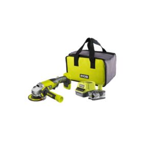 Meuleuse d'angle RYOBI 18V One+ R18AG-140S - Batterie Lithium-ion 4.0 Ah - Chargeur