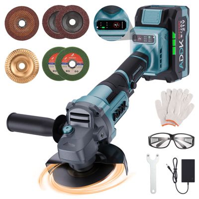 ADWOLT Meuleuse D'Angle Sans Fil 125mm 21V 4.0Ah - Moteur Brushless 9000 Tr/min Avec 2 Batteries
