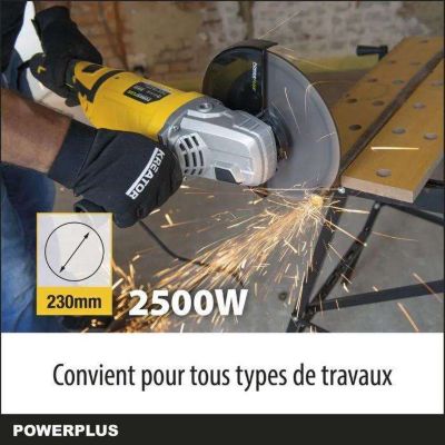 meuleuse powerplus 220.0 V 2500 W sans batterie avec fil