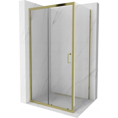 Mexen Apia cabine de douche coulissante 100 x 90 cm, transparent, or - 840-100-090-50-00