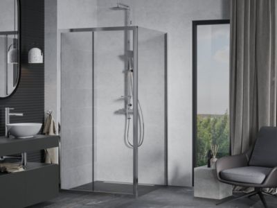 Mexen Apia cabine de douche coulissante 90 x 90 cm, transparent, chrome - 840-090-090-01-00