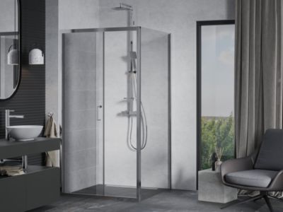 Mexen Apia cabine de douche coulissante 90 x 90 cm, transparent, chrome - 840-090-090-01-00