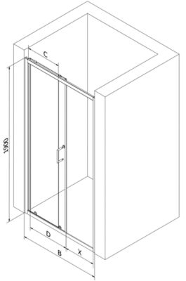 Mexen Apia porte de douche coulissante 130 cm, transparent, chrome - 845-130-000-01-00