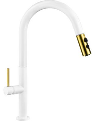 Mexen Ava robinet de cuisine, blanc/or - 672800-25