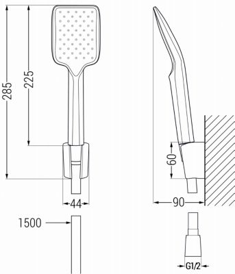 Mexen Axel R62 ensemble de bain, chrome - 73813R62-00