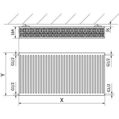 Mexen C33 radiateur à panneau 300 x 1600 mm, raccordement latéral, 2135 W, blanc - W433-030-160-00