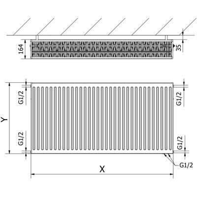 Mexen CV33 radiateur à panneau 400 x 700 mm, connexion par le bas, 1182 W, blanc - W633-040-070-00