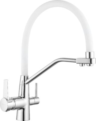Mexen Duo robinet de cuisine, chrome/blanc - 671701-02