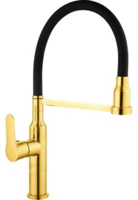 Mexen Edna robinet de cuisine, doré/noir - 672900-57