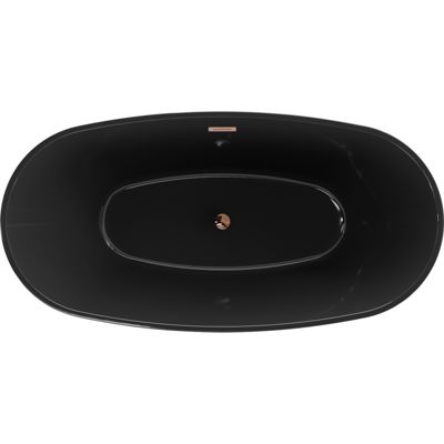 Mexen Eris baignoire autoportante 170 x 80 cm, noire, trop-plein or rose - 53441708070-60