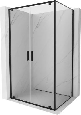 Mexen Exo cabine de douche battante 90 x 80 cm, transparente, noire - 8182-090-080-70-00