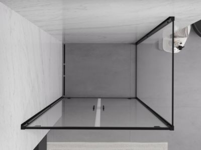 Mexen Exo cabine de douche battante 90 x 80 cm, transparente, noire - 8182-090-080-70-00
