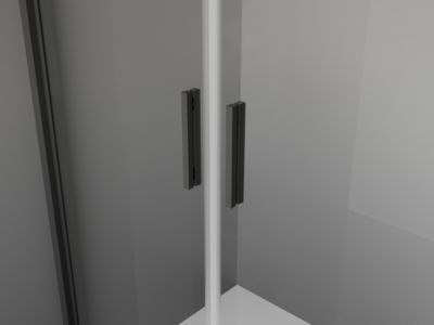 Mexen Exo cabine de douche battante 90 x 80 cm, transparente, noire - 8182-090-080-70-00