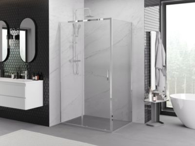 Mexen Exo cabine de douche coulissante 135 x 100 cm, transparent, chrome - 8151-135-100-01-00