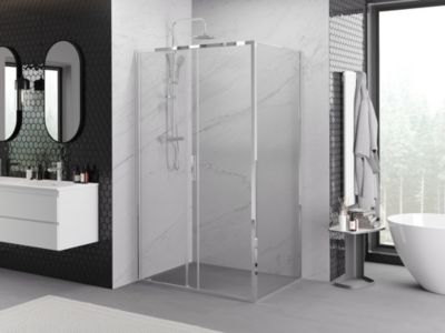 Mexen Exo cabine de douche coulissante 135 x 100 cm, transparent, chrome - 8151-135-100-01-00
