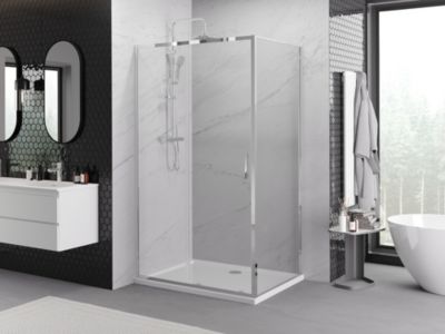 Mexen Exo cabine de douche coulissante 135 x 100 cm, transparent, chrome - 8151-135-100-01-00