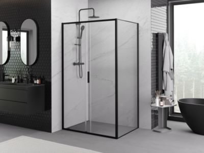 Mexen Exo cabine de douche coulissante 95 x 90 cm, transparent, noir - 8151-095-090-70-00