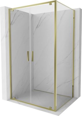 Mexen Exo cabine de douche pivotante 120 x 75 cm, transparente, dorée - 8182-120-075-50-00