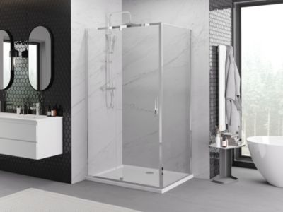 Mexen Exo cabine de douche pivotante 120 x 85 cm, transparent, chrome - 819-120-085-01-00