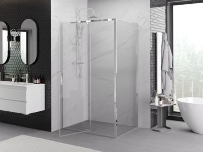 Mexen Exo cabine de douche pivotante 140 x 100 cm, transparent, chrome - 819-140-100-01-00
