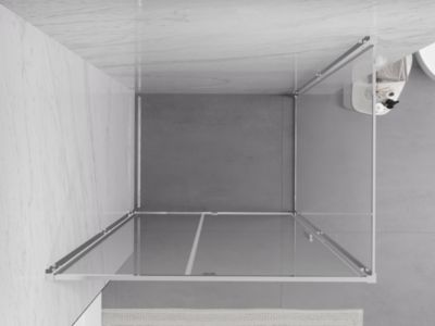 Mexen Exo cabine de douche pivotante 140 x 100 cm, transparent, chrome - 819-140-100-01-00
