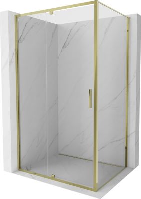 Mexen Exo cabine de douche pivotante 140 x 85 cm, transparent, or - 819-140-085-50-00