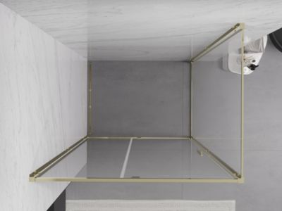 Mexen Exo cabine de douche pivotante 140 x 85 cm, transparent, or - 819-140-085-50-00