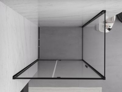 Mexen Exo cabine de douche pivotante 160 x 95 cm, transparente, noire - 819-160-095-70-00