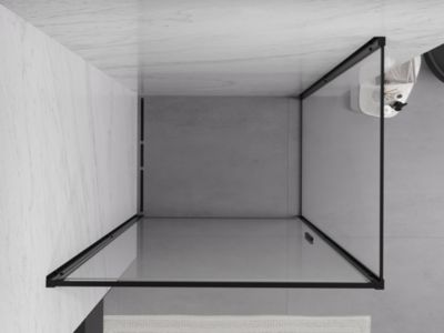 Mexen Exo cabine de douche pivotante 75 x 85 cm, transparente, noire - 817-075-085-70-00