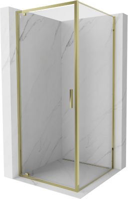 Mexen Exo cabine de douche pivotante 95 x 95 cm, transparent, or - 8181-095-095-50-00