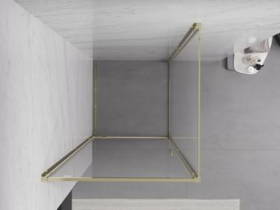Mexen Exo cabine de douche pivotante 95 x 95 cm, transparent, or - 8181-095-095-50-00