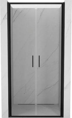Mexen Exo porte de douche double pivotante 90 cm, transparent, noir - 814-090-000-70-00