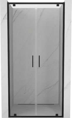 Mexen Exo porte de douche doubles battantes 70 cm, transparentes, noires - 8182-070-000-70-00