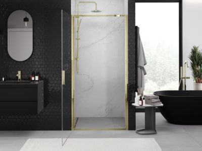 Mexen Exo porte de douche pivotante 100 cm, transparent, doré - 817-100-000-50-00