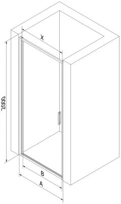 Mexen Exo porte de douche pivotante 100 cm, transparent, doré - 817-100-000-50-00