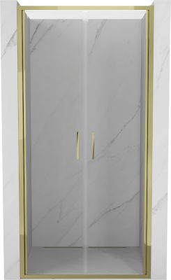 Mexen Exo portes de douche doubles battantes 120 cm, transparentes, dorées - 814-120-000-50-00
