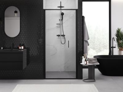 Mexen Exo portes de douche pliantes 100 cm, transparentes, noires - 816-100-000-70-00